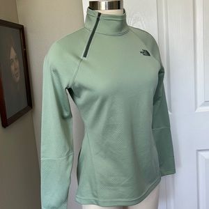 North Face Light Green Long Sleeve Shirt - small